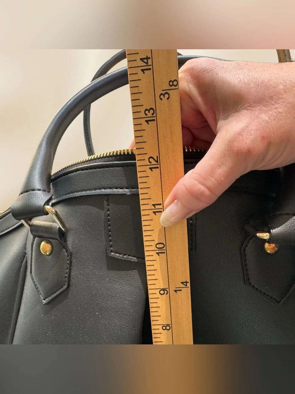 Gunas New York Vegan Leather Handbag Madison Satchel Purse Structured 2 Handled